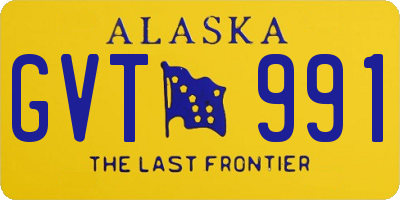 AK license plate GVT991