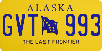 AK license plate GVT993