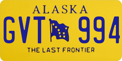 AK license plate GVT994