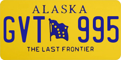 AK license plate GVT995