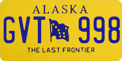 AK license plate GVT998