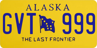 AK license plate GVT999