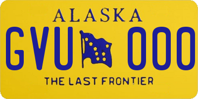 AK license plate GVU000