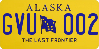 AK license plate GVU002