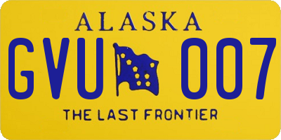 AK license plate GVU007