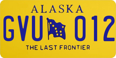 AK license plate GVU012