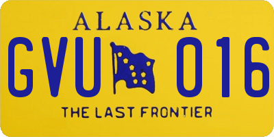 AK license plate GVU016