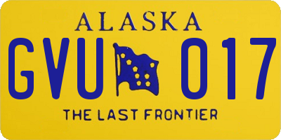 AK license plate GVU017