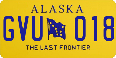 AK license plate GVU018