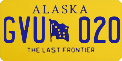 AK license plate GVU020