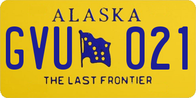 AK license plate GVU021