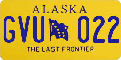 AK license plate GVU022