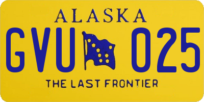 AK license plate GVU025