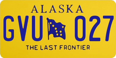 AK license plate GVU027