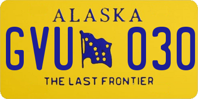 AK license plate GVU030