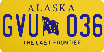 AK license plate GVU036