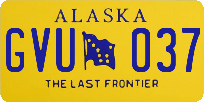 AK license plate GVU037