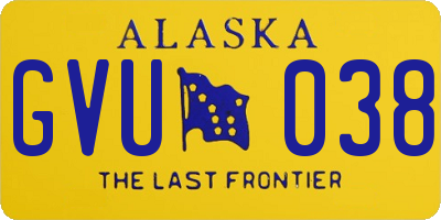 AK license plate GVU038