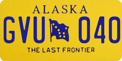 AK license plate GVU040