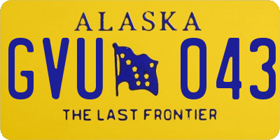 AK license plate GVU043