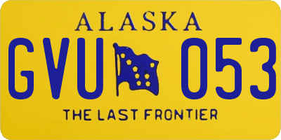 AK license plate GVU053