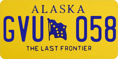 AK license plate GVU058