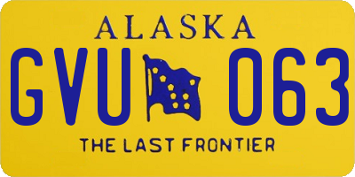 AK license plate GVU063