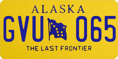 AK license plate GVU065