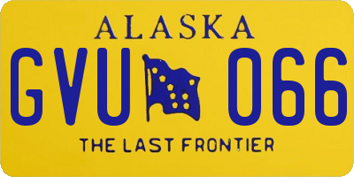 AK license plate GVU066