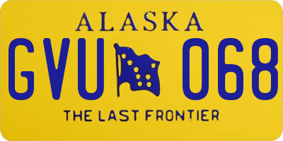 AK license plate GVU068