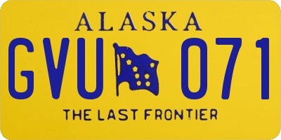 AK license plate GVU071