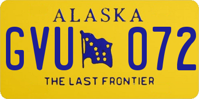 AK license plate GVU072