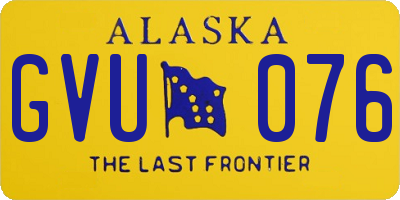 AK license plate GVU076