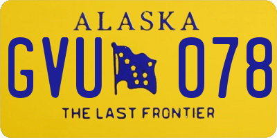 AK license plate GVU078