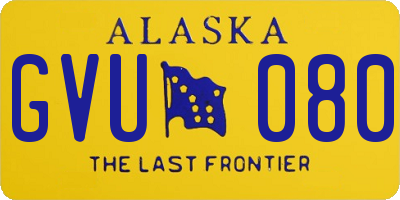 AK license plate GVU080