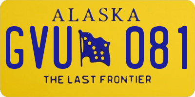 AK license plate GVU081