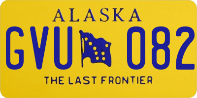 AK license plate GVU082