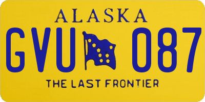 AK license plate GVU087