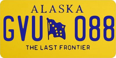 AK license plate GVU088