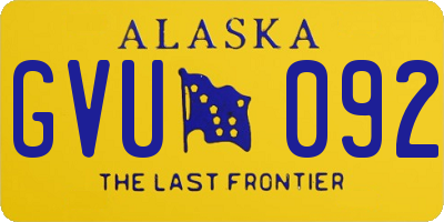 AK license plate GVU092