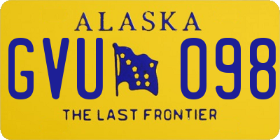 AK license plate GVU098