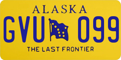 AK license plate GVU099