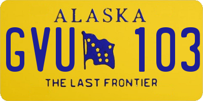 AK license plate GVU103