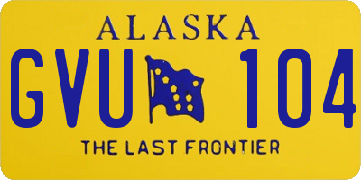 AK license plate GVU104