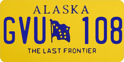 AK license plate GVU108