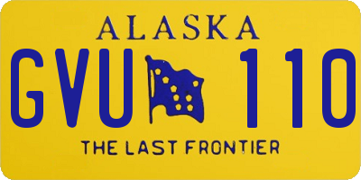 AK license plate GVU110