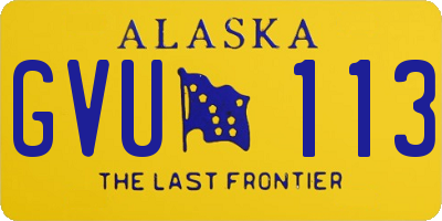 AK license plate GVU113