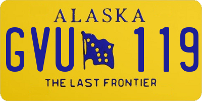 AK license plate GVU119