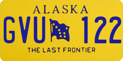 AK license plate GVU122