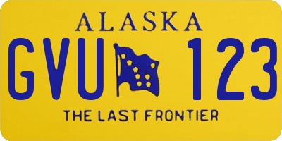 AK license plate GVU123